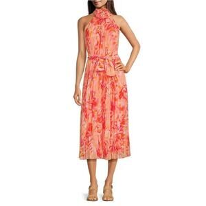 Alex Marie Jane Rosette Halter Neck Sleeveless Chiffon  A-Line Dress Size 8